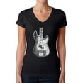 thumbnail image 1 of Women's Word Art V-Neck T-Shirt - Bass Guitar, 1 of 2