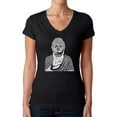 thumbnail image 1 of Women's Word Art V-Neck T-Shirt - Buddha, 1 of 2