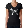thumbnail image 1 of Women's Word Art V-Neck T-Shirt - Dog Paw Prints, 1 of 2