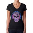 thumbnail image 1 of Women's Word Art V-Neck T-Shirt - Styles of EDM Music, 1 of 2