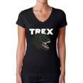 thumbnail image 1 of Women's Word Art V-Neck T-Shirt - T-Rex Head, 1 of 2