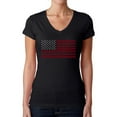 thumbnail image 1 of Women's Word Art V-Neck T-Shirt - USA Flag, 1 of 2