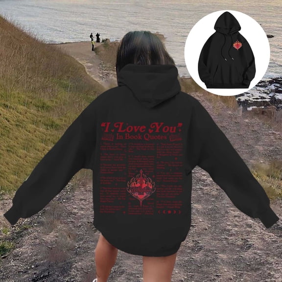 Women's Word Graphic Vintage Hoodie Long Sleeve Sweatshirt