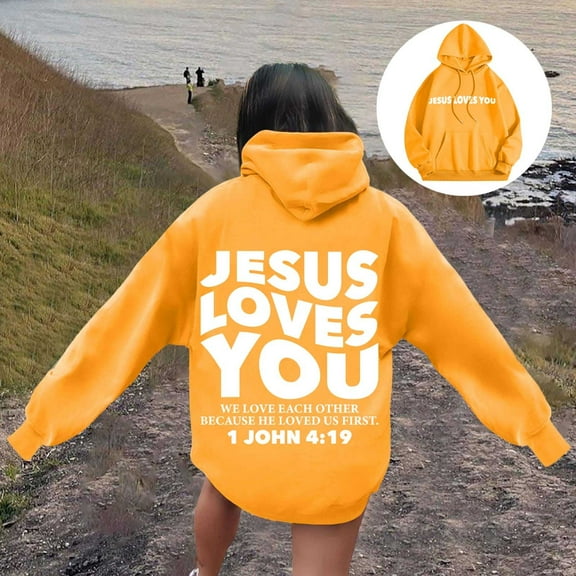 Women's Word Graphic Vintage Hoodie Long Sleeve Sweatshirt