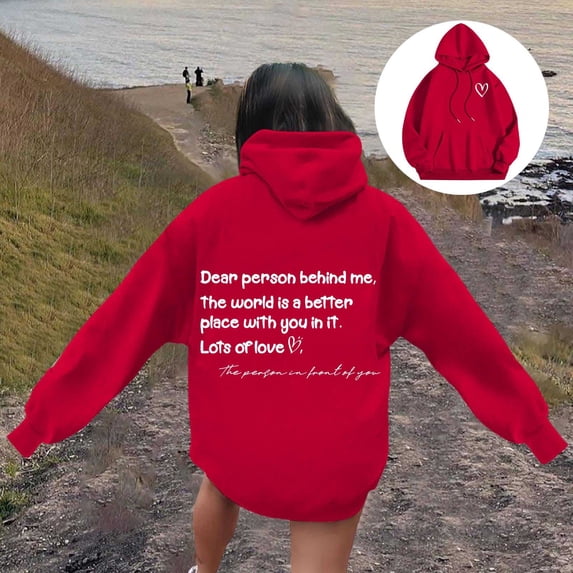 Women's Word Graphic Vintage Hoodie Long Sleeve Sweatshirt