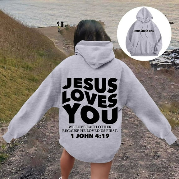 Women's Word Graphic Vintage Hoodie Long Sleeve Sweatshirt