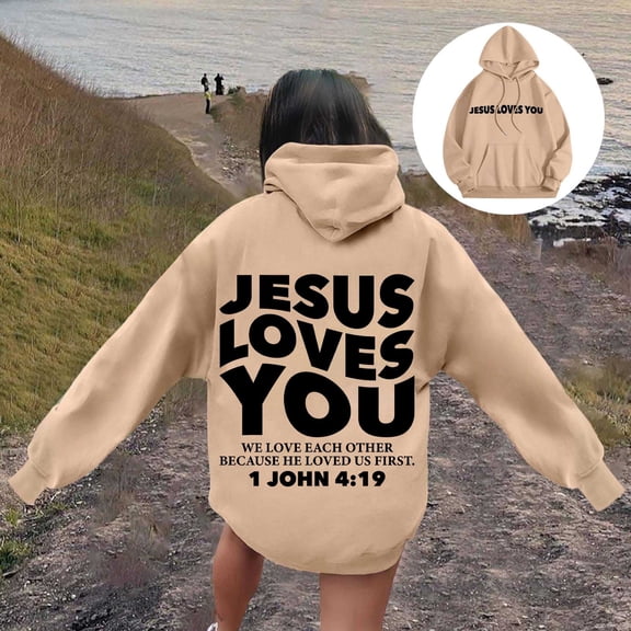 Women's Word Graphic Vintage Hoodie Long Sleeve Sweatshirt