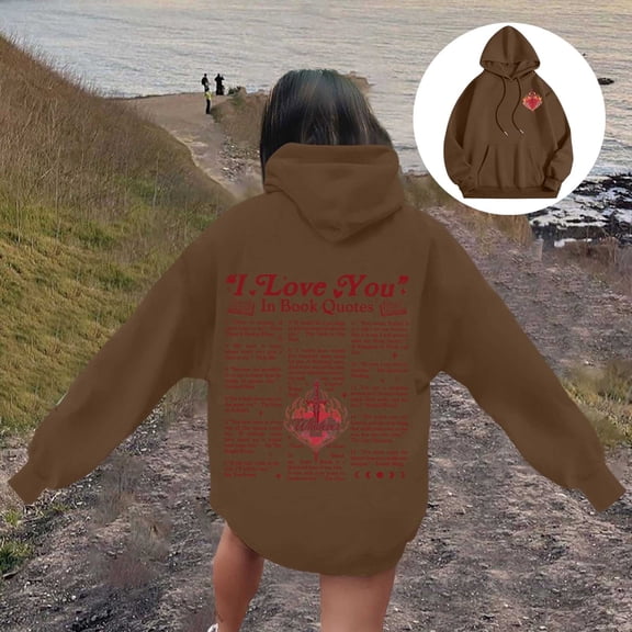 Women's Word Graphic Vintage Hoodie Long Sleeve Sweatshirt