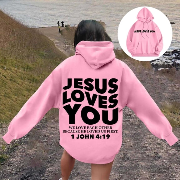 Women's Word Graphic Vintage Hoodie Long Sleeve Sweatshirt