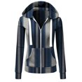thumbnail image 1 of Women's Work Blazer Jackets With Pockets Feminine Temperament Hoodie Sweater Sports Cardigan Zipper Hoodie Blue Trendy Coats L, 1 of 3