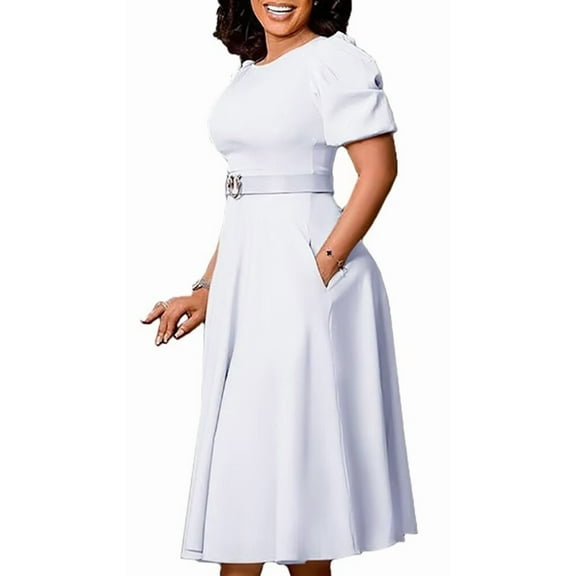 Women's Work Dress, Ruched Fishtail Dress Pleated Wedding Dresses A Line Dress