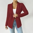 thumbnail image 1 of Women's Work Office Blazer Stretch Lapel Collar Long Sleeve Jacket Fashioin Dressy One Button Suit Interview Outfits, 1 of 7
