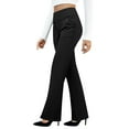 thumbnail image 1 of Women's Work Pants Business Casual Dress Pants High Waisted Stretchy Pull on Office Slacks with Pockets 01-Black XXL, 1 of 4
