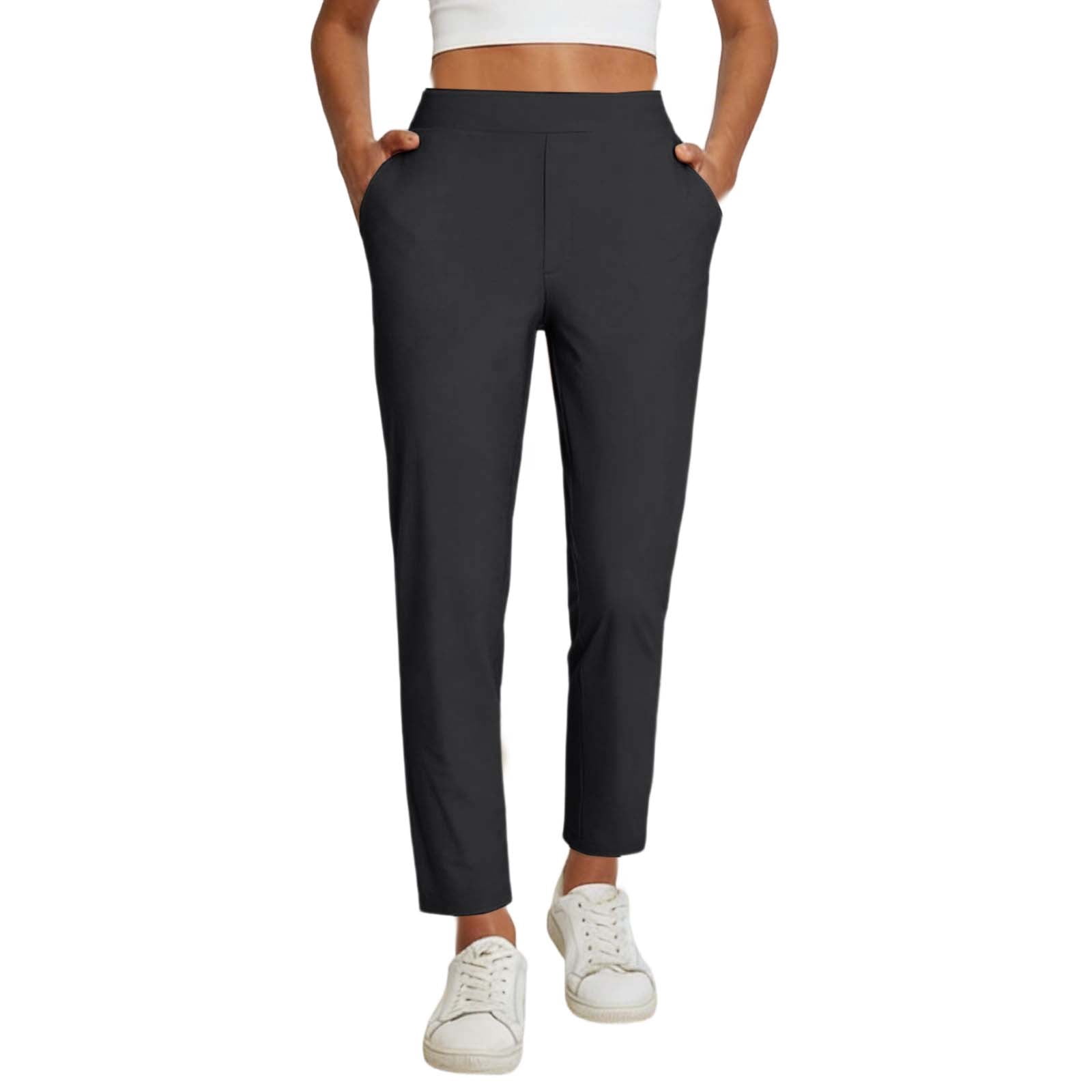 Women's Work Pants Stretchy 7/8 Ankle Dress Pants for Women Business Casual Tapered Slacks for Teacher, Golf, Travel Black XXL
