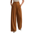 thumbnail image 1 of Women's Work Pants Wide Leg Dress Pants High Waisted Casual Business Pants Slacks for Office and Formal Occasions,Ginger,XL, 1 of 2