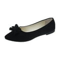thumbnail image 1 of Women's Work Shoes Trendy Bow Slip On Business Office Comfy Flat Shallow Mouth Pointed Shoes Cocktail Party, 1 of 4