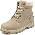 thumbnail image 1 of Women's Work Waterproof Hiking Combat Boots Lace up Low Heel Booties Ankle Boots, 1 of 7