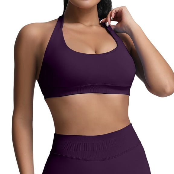 Women's Workout Bras, Medium Low Support, Seamless Open Back, Padded, Nylon & Spandex, Multiple Sizes