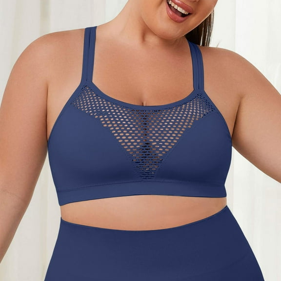 Women's Workout Bras Supportive Sports Bras Plus Size Yoga Bras Full Coverage Bras Push Up Wireless Bras Wireless Support Bras for Women Bra to Make Look Smaller Womens Compression Sports Bra Women