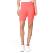 FASHIONSTREAM Moa Collection Women's Workout High Waist Comfy Elastic Band Active Biker Shorts Pants S-3XL