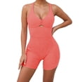 thumbnail image 1 of Women's Workout Jumpsuit Shorts Gym Yoga Outfit Activewear Stretchy Comfortable Pure Color Summer Fitness Clothes For Women, 1 of 2