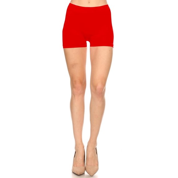 Women's Workout Low Rise Solid Stretch Running Yoga Athletic Active Biker Shorts Pants