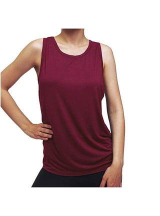 Women's Quick Dry Workout T Shirts Open Back Yoga Gym Clothes Running Tank  Tops