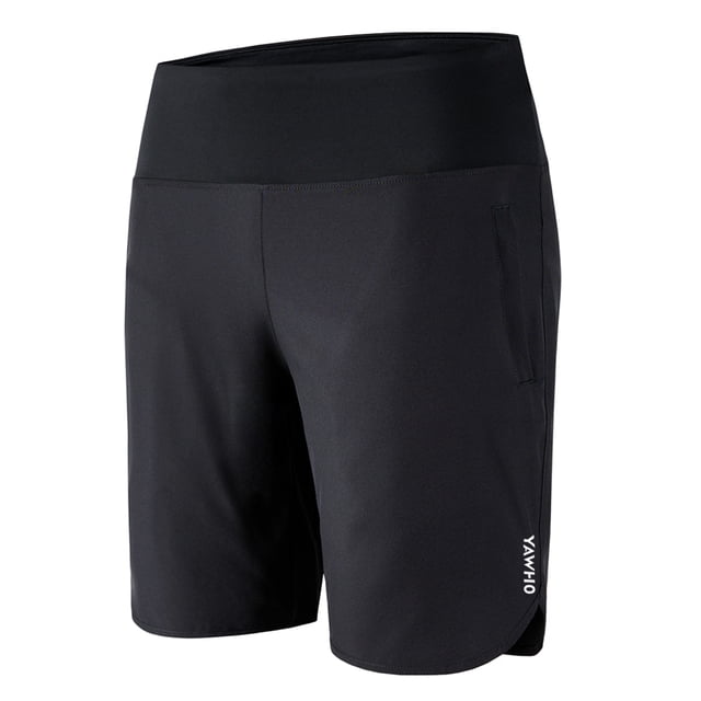 Libin Women's Athletic Running Shorts with Liner Quick Dry Workout Gym Shorts 5 Inches Sporty Shorts for Lounge Sport with Zipper Pockets, Black
