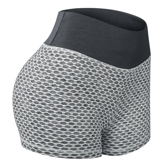 Women’s Workout Running Shorts High Waist Tummy Control Athletic Gym Yoga Lounge Shorts, Light Gray, S