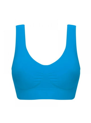 Women's Front Zip Yoga Bra Sleep Bras Plus Size Comfort Soft Push Up  Support Lingerie Wirefree Sports Bra Workout Dark Blue 