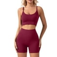 thumbnail image 1 of Women's Workout Sets Ribbed Tank 2 Piece Seamless High Waist Gym Outfit Yoga Shorts Sets, 1 of 2