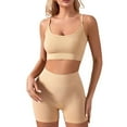 thumbnail image 1 of Women's Workout Sets Ribbed Tank 2 Piece Seamless High Waist Gym Outfit Yoga Shorts Sets, 1 of 1