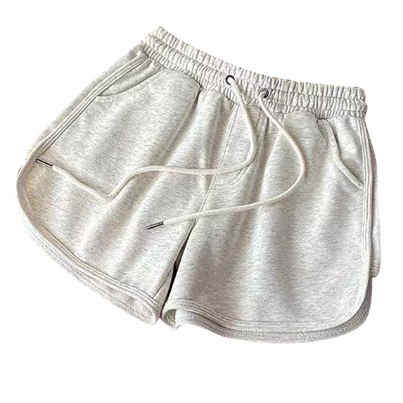 Women's Workout Shorts Elastic High Waist Drawstring Lounge Shorts Pure Color Summer Running Athletic Sport Shorts