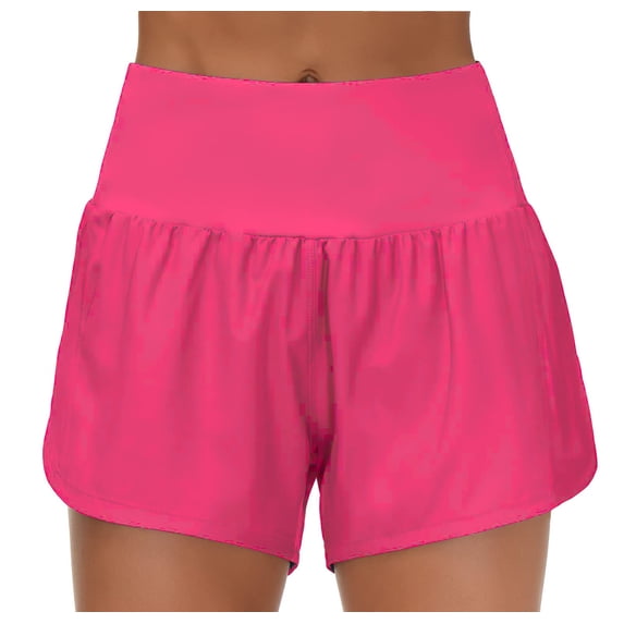 Women's Workout Shorts, High Waisted Running Shorts Athletic Workout Shorts With Mesh Liner Zipper Pockets