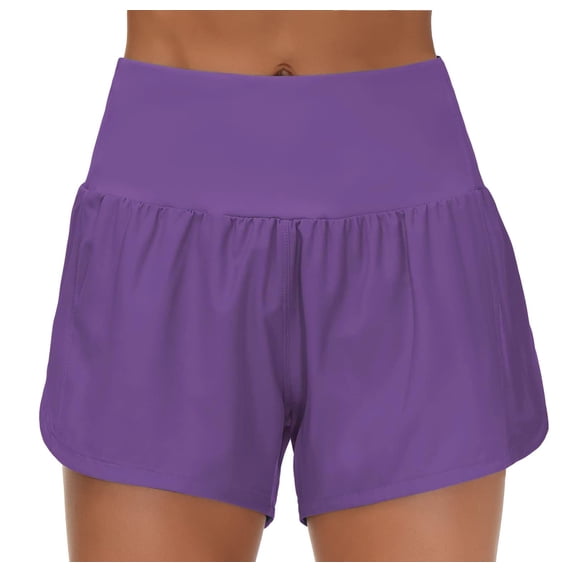Women's Workout Shorts, High Waisted Running Shorts Athletic Workout Shorts With Mesh Liner Zipper Pockets