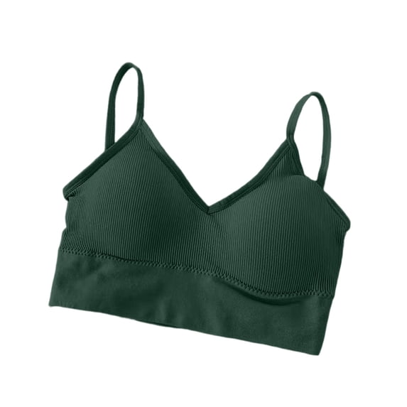 Women's Workout Sports Bras Seamless Wireless Padded Bralette Soft Comfy Ribbed Yoga Sleeping Lingerie
