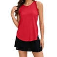 thumbnail image 1 of Women's Workout Tank Tops Racerback Athletic Top Sleeveless Yoga Running Tops Quick Dry Gym Outdoor UPF50+ Red M, 1 of 6