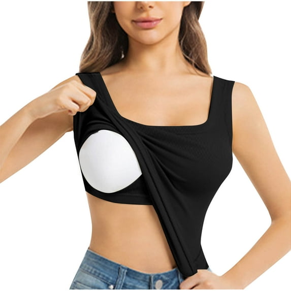 Women's Workout Tank Tops Solid Color Crewneck Wide Strap Sleeveless Plus Size Stretchy Yoga Camisole Lightweight Soft Gym Comfy Running Casual Sports Clothing with Built in Bra