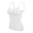 thumbnail image 1 of Women's Workout Tank Tops with Built in Bra Training Bras Teens Girls Cotton Undershirt Adjustable Spaghetti Strap Camisole Athletic Yoga Shirts, 1 of 4