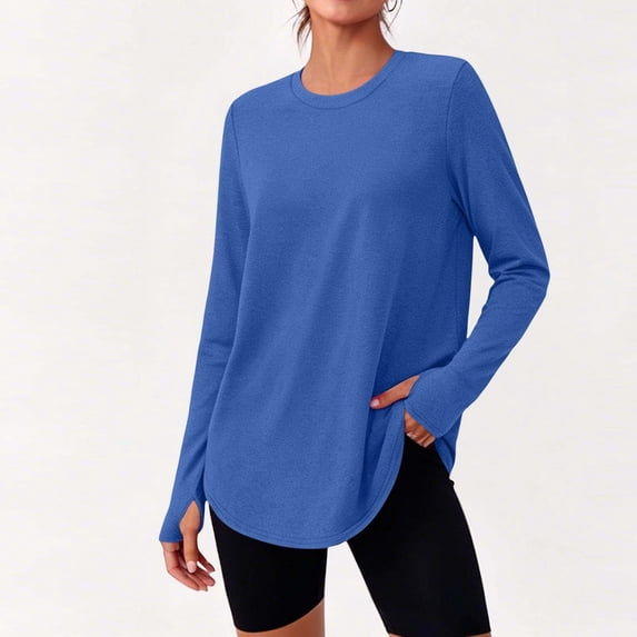 hulanddfd Women's Shirts Workout Tops Long Sleeve Shirts Sun Protection UPF 55+ Quick Dry Shirts for Running