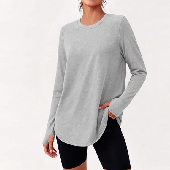 hulanddfd Women's Shirts Workout Tops Long Sleeve Shirts Sun Protection UPF 66+ Quick Dry Shirts for Running