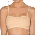 thumbnail image 1 of Women's Workout Yoga Crop Tank Tops with Bra Pad Spaghetti Strap Square Neck Athletic Fitness Vest Khaki S, 1 of 5