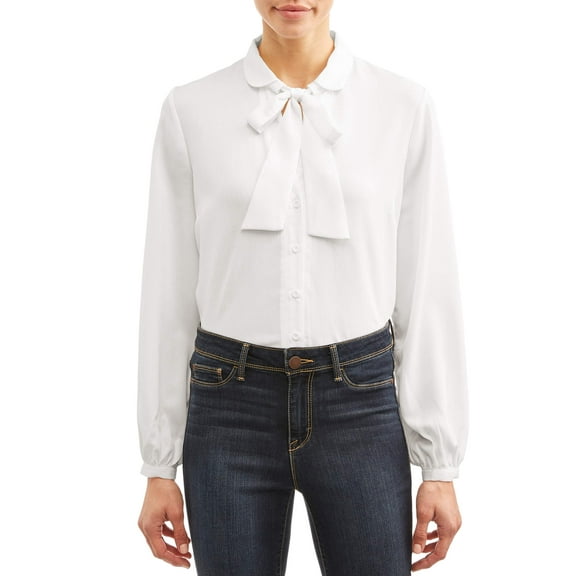 Women's Workwear Tie Neck Blouse