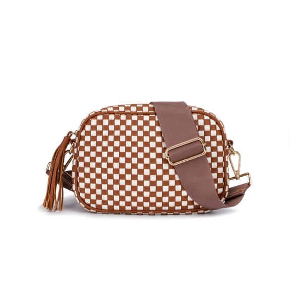 Women's Woven Camera Crossbody Bag