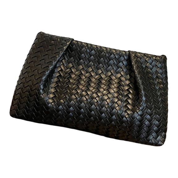 Women's Woven Evening Bag Dumpling Purse Without Strap Handbags Elegant PU Leather Dinner Bag For Office Commuting