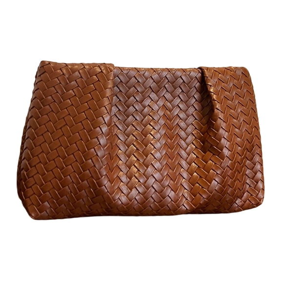 Women's Woven Evening Bag Dumpling Purse Without Strap Handbags Elegant PU Leather Dinner Bag For Office Commuting