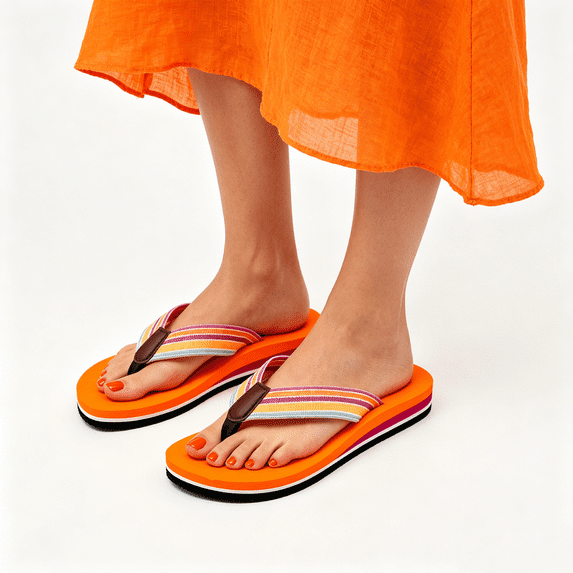 Women's Woven Flip Flops Comfortable Arch Support Slide Sandals for Women Slip On Summer Beach Sandals with Braided Strap Ladies Lightweight Soft Yoga Mat Cushion Walking Thong Sandals Slippers