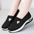 thumbnail image 1 of Women's Woven Orthopedic Breathable Soft Shoes, 2024 New Mesh Stretch Arch Support Walking Shoes, Lightweight Slip On Wide Width Orthopedic Wide Sneakers Black 6.5, 1 of 6
