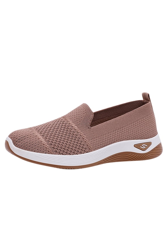 Women's Woven Orthopedic Breathable Soft Shoes Comfortable Lightweight Casual Shoes Go Walk Slip on Nurse ShoeSneaker Hands Free Walking Sneakers with Arch Support