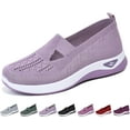thumbnail image 1 of Women's Woven Orthopedic Breathable Soft Shoes Go Walking Slip on Diabetic Foam Shoes Hands Free Slip in Sneakers Arch Support, 1 of 8